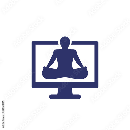 online yoga training icon on white