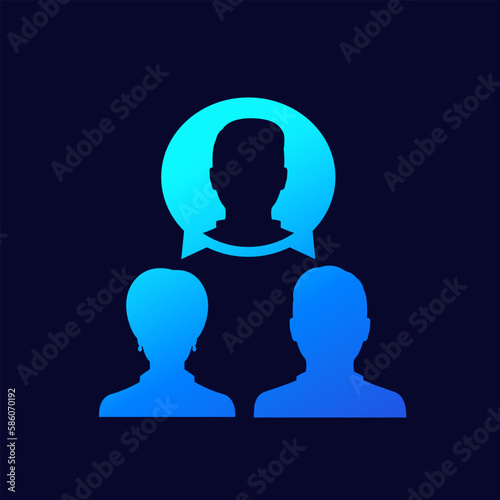 mediator icon with man and woman, vector