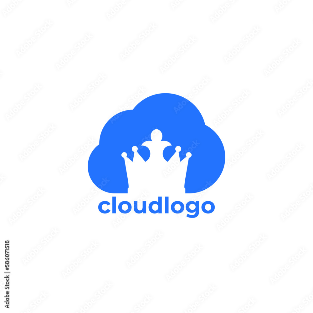 cloud and crown logo on white