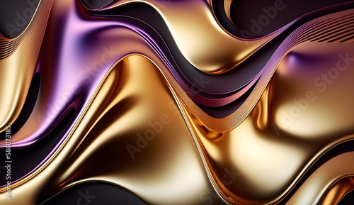 Metallic Abstract Wavy Liquid Background Layout Design