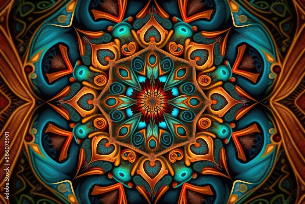 A colorful and intricate kaleidoscope pattern with geom Generative AI 2