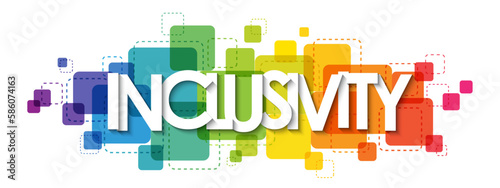 INCLUSIVITY colorful rainbow gradient vector typography banner