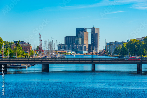 Industrial landscape of Swedish town Halmstad
