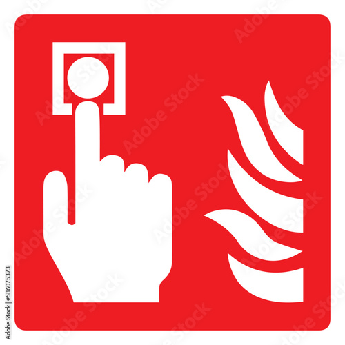 Fire alarm sign red