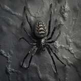 Une araignée en noir et blanc tissant sa toile