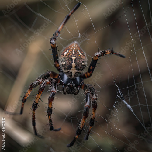 Foto Une araignée tissant sa toile.