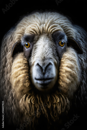 portrait of a sheep, generative AI