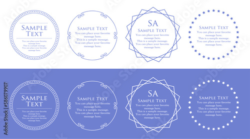 パステルブルーの美しいフレームデザイン。夏の色合い。