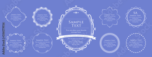 パステルブルーの美しいフレームデザイン。夏の色合い。