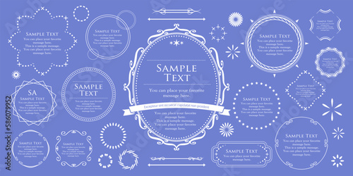 パステルブルーの美しいフレームデザイン。夏の色合い。