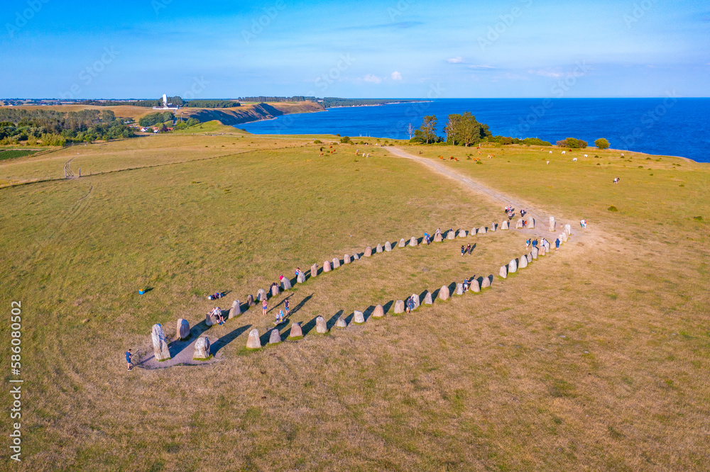 Ταπετσαρία Ales stenar megalithic monument in coastal Sweden