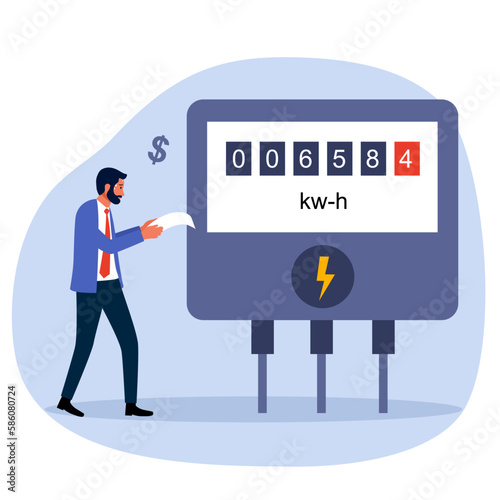 Energy bill payment concept vector illustration. Electricity cost.