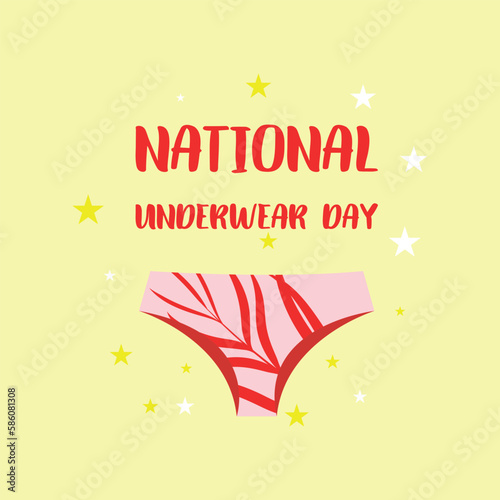 national underwear day . Design suitable for greeting card poster and banner
