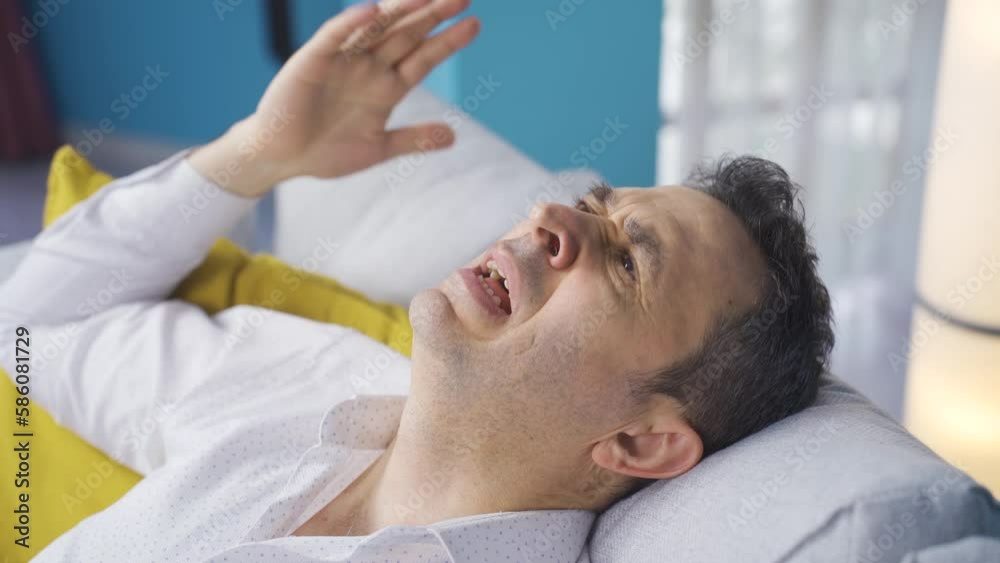 Man with shortness of breath.
The man is having difficulty breathing, he opens his collar and tries to breathe. Respiratory Failure.
Man with shortness of breath.
The man is having difficulty breathing, he opens his collar and tries to breathe. Respiratory Failure.