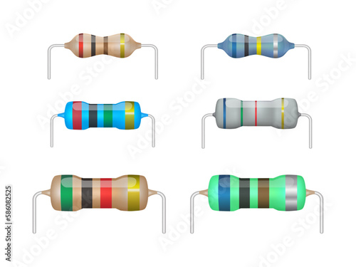 Photo Electrical resistor isolated on a white background