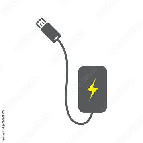 power bank icon, portable charging device, vector illustration.