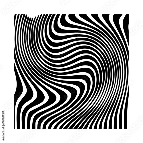 Vector Strips Abstract Background.optical art background wave design black and white.Line art optical art. Psychedelic background. Monochrome background.halftone gradient line pattern background.