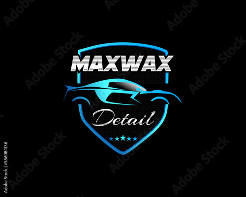Shiny vehicle auto detailing logo