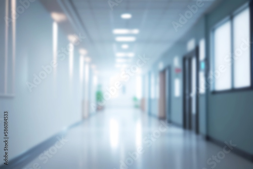 Blurred hospital background. Generative ai.