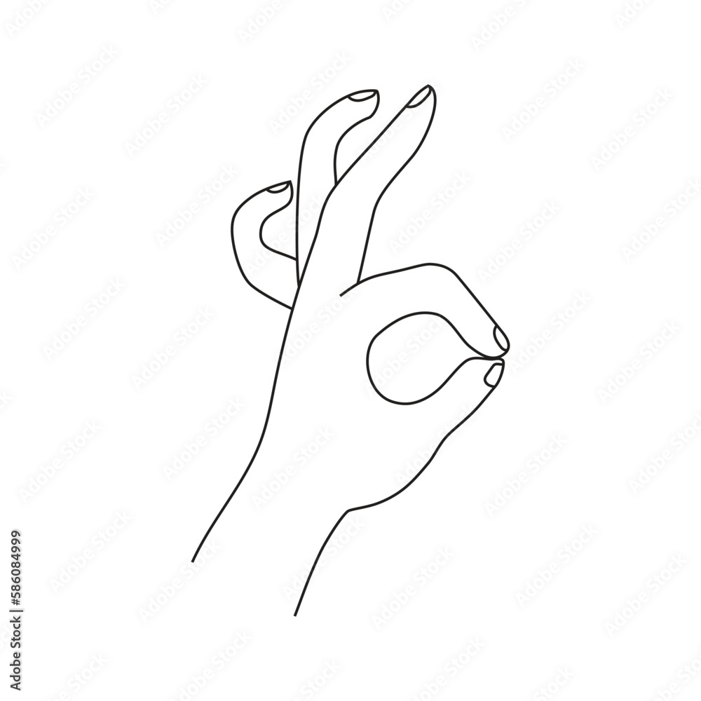Gesture okay line icon, e commerce and marketing, best choice sign vector graphics, a linear pattern on a white background, eps 10. Gesture okay line icon, e commerce and marketing, best choice sign vector graphics, a linear pattern on a white background, eps 10.
