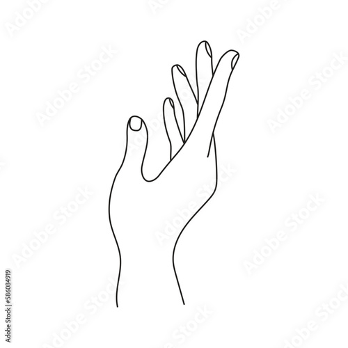 hand pose  woman showing hand cartoon human palm and wrist vector Communicate or talk with emojis for messengers.