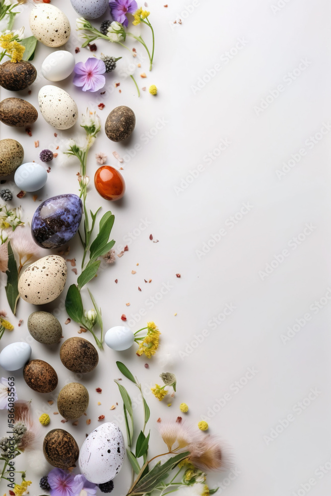 easter still life with eggs, with space easter still life with eggs, with space