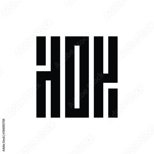 Initial letter HOH logo design  square shape ambigram logo