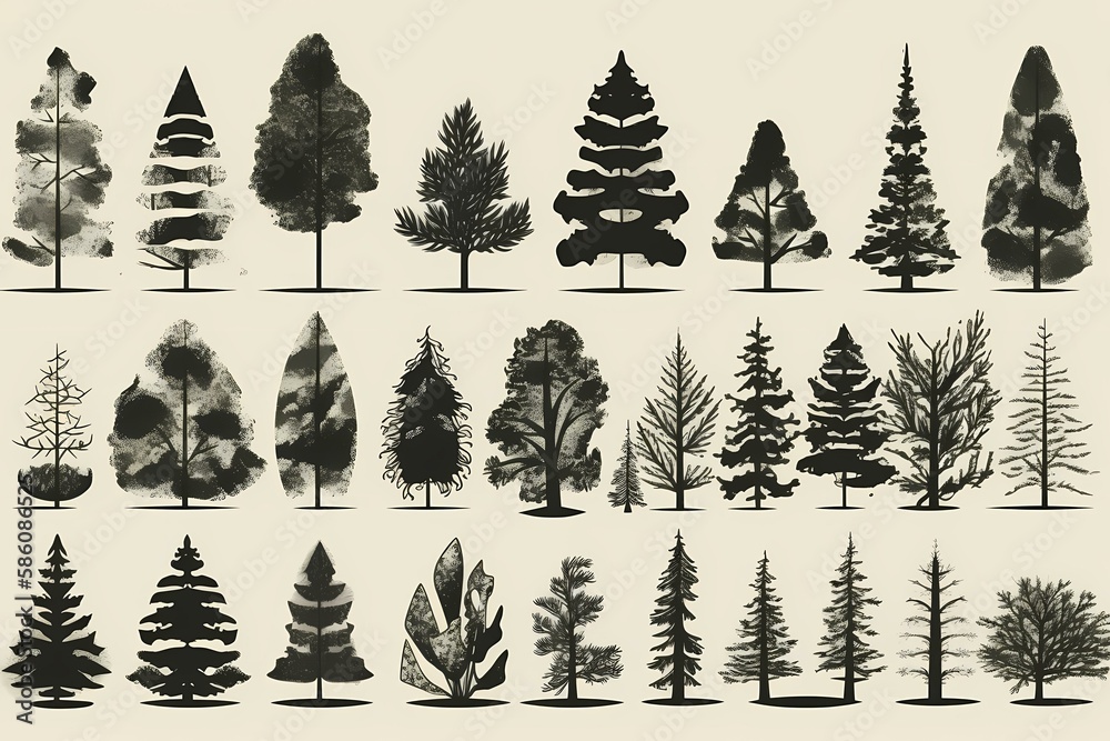 Obraz premium ﻿A group of trees - Generative AI