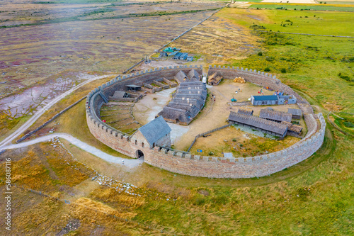 Panorama of Eketorp ring fortress in Sweden photo