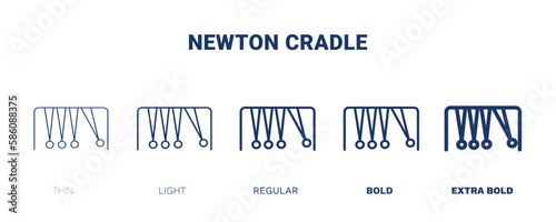 newton cradle icon. Thin, light, regular, bold, black newton cradle, newton icon set from education collection. Editable newton cradle symbol can be used web and mobile photo