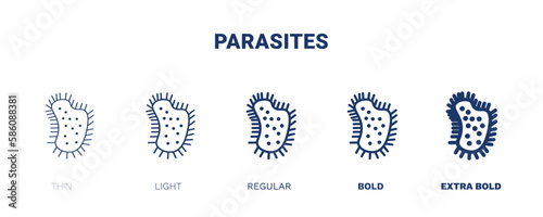 parasites icon. Thin, light, regular, bold, black parasites, virus icon set from education collection. Editable parasites symbol can be used web and mobile