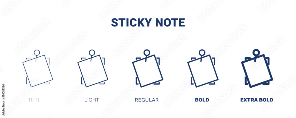 sticky note icon. Thin, light, regular, bold, black sticky note, office icon set from education collection. Editable sticky note symbol can be used web and mobile sticky note icon. Thin, light, regular, bold, black sticky note, office icon set from education collection. Editable sticky note symbol can be used web and mobile