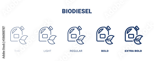 biodiesel icon. Thin, light, regular, bold, black biodiesel, oil icon set from ecology collection. Outline vector isolated on white background. Editable biodiesel symbol can be used web and mobile
