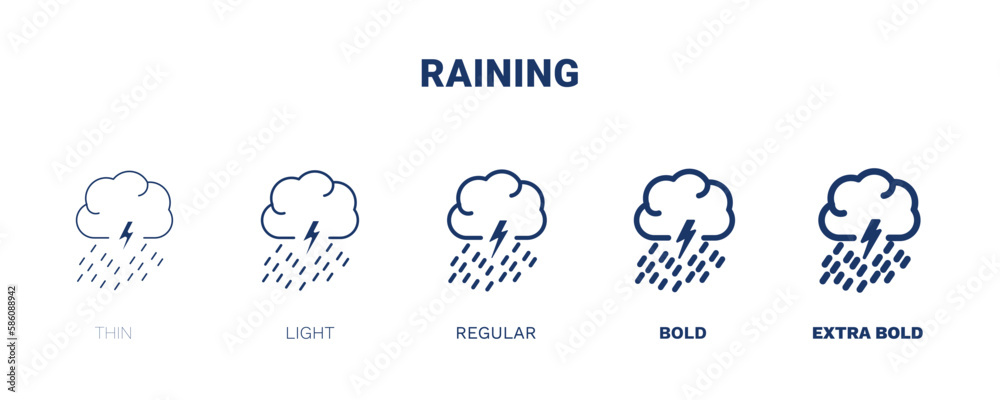raining icon. Thin, light, regular, bold, black raining, water icon set from ecology collection. Outline vector isolated on white background. Editable raining symbol can be used web and mobile raining icon. Thin, light, regular, bold, black raining, water icon set from ecology collection. Outline vector isolated on white background. Editable raining symbol can be used web and mobile