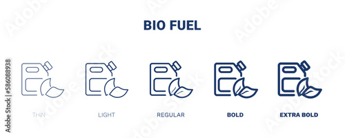 bio fuel icon. Thin, light, regular, bold, black bio fuel, ecology icon set from ecology collection. Outline vector isolated on white background. Editable bio fuel symbol can be used web and mobile