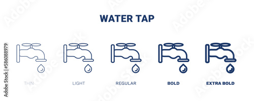 water tap icon. Thin, light, regular, bold, black water tap, bathroom icon set from ecology collection. Editable water tap symbol can be used web and mobile