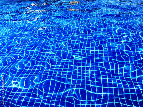 blurry water rippled in swimming pool