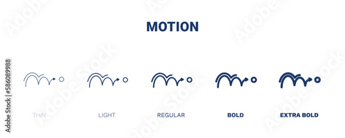motion icon. Thin, light, regular, bold, black motion icon set from artificial intellegence collection. Editable motion symbol can be used web and mobile