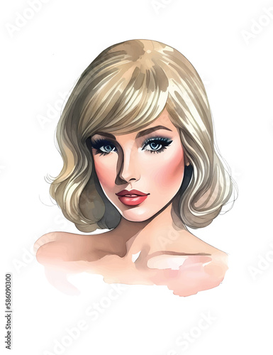 Beauty blonde 70s woman