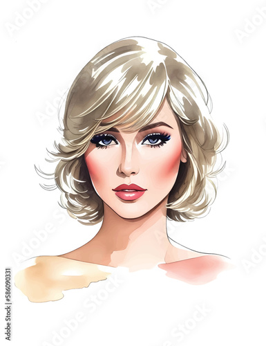 Beauty blonde 70s woman