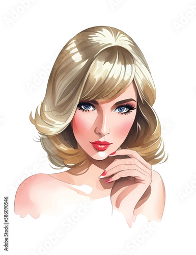 Beauty blonde 70s woman