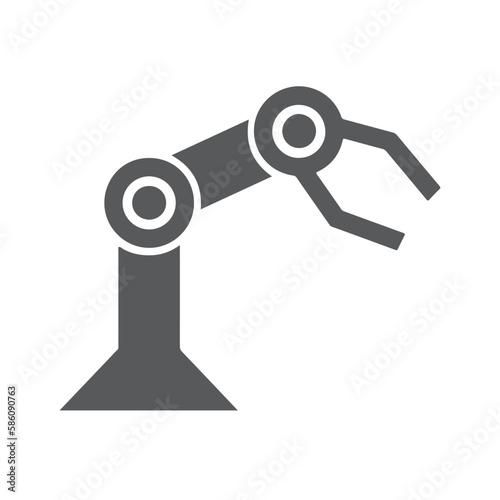 Flat vector robot arm icon symbol sign for mobile concept and web apps design.