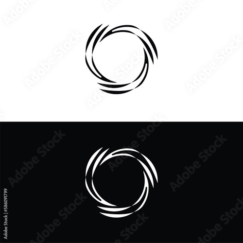 Black and white circle logo design