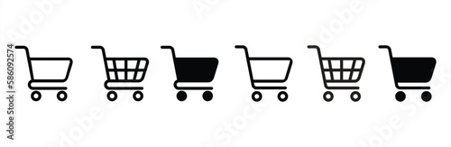 Shopping cart icon. Shopping cart icon collection. Shopping cart icon sign and symbol for apps and websites. Vector illustration. 