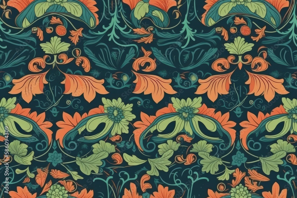 vibrant floral design set against a dark black backdrop created with Generative AI technology vibrant floral design set against a dark black backdrop created with Generative AI technology