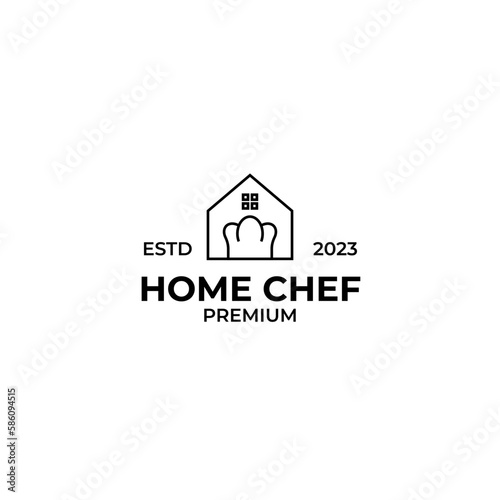 Vector chef house logo design concept illustration idea