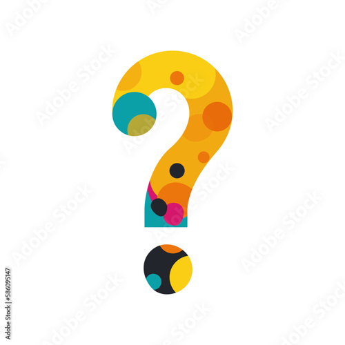 Question mark abstract. Color creative question mark. Search for creative ideas. Vector illustration flat design. Isolated on white background