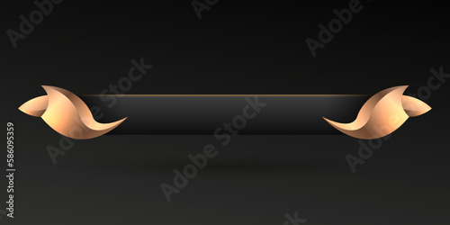 Elegant golden game gui lower third title banner bar template