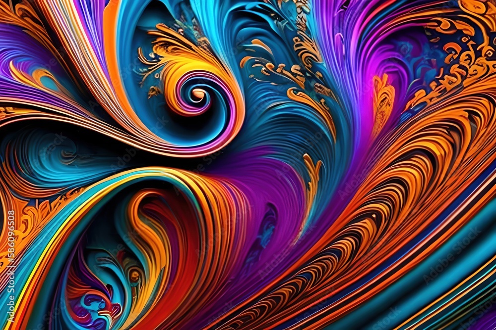 Howling  color Vortex of Intricate and Wild Swirls: Stunning High Definition Wallpaper for Your Screens