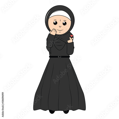 Wallpaper Mural cute girl hijab cartoon illustration Torontodigital.ca
